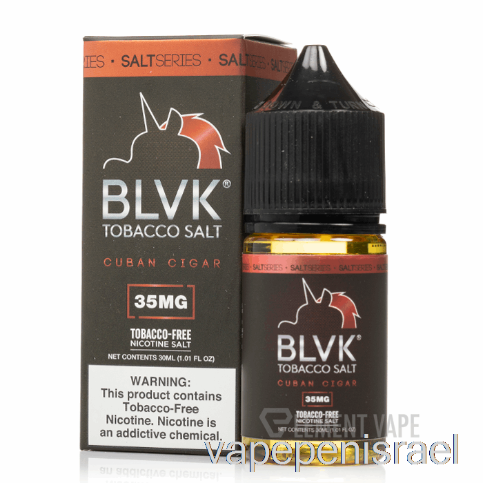 חד פעמי Vape ישראל מלח סיגר קובני - Blvk - 30 מ"ל 50 מ"ג